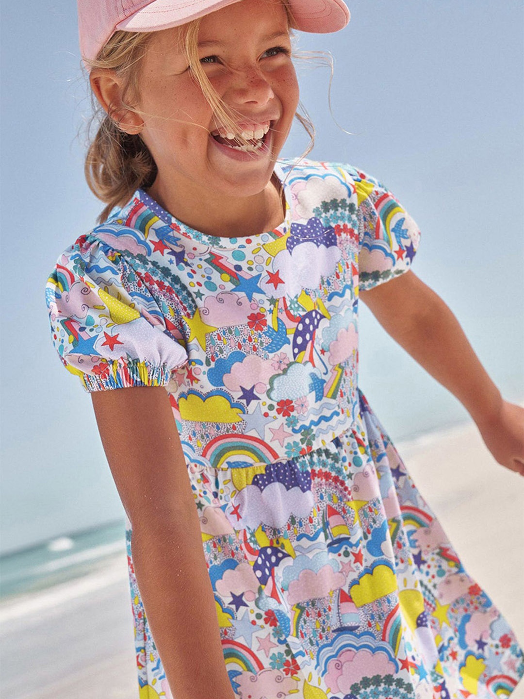 

LULU & SKY Floral Print Organic Cotton T-shirt Dress, Multi
