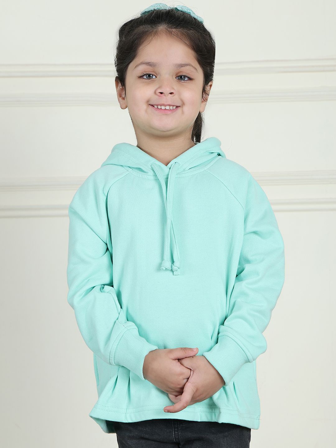

MINI & MING Girls Hooded Sweatshirt, Turquoise blue