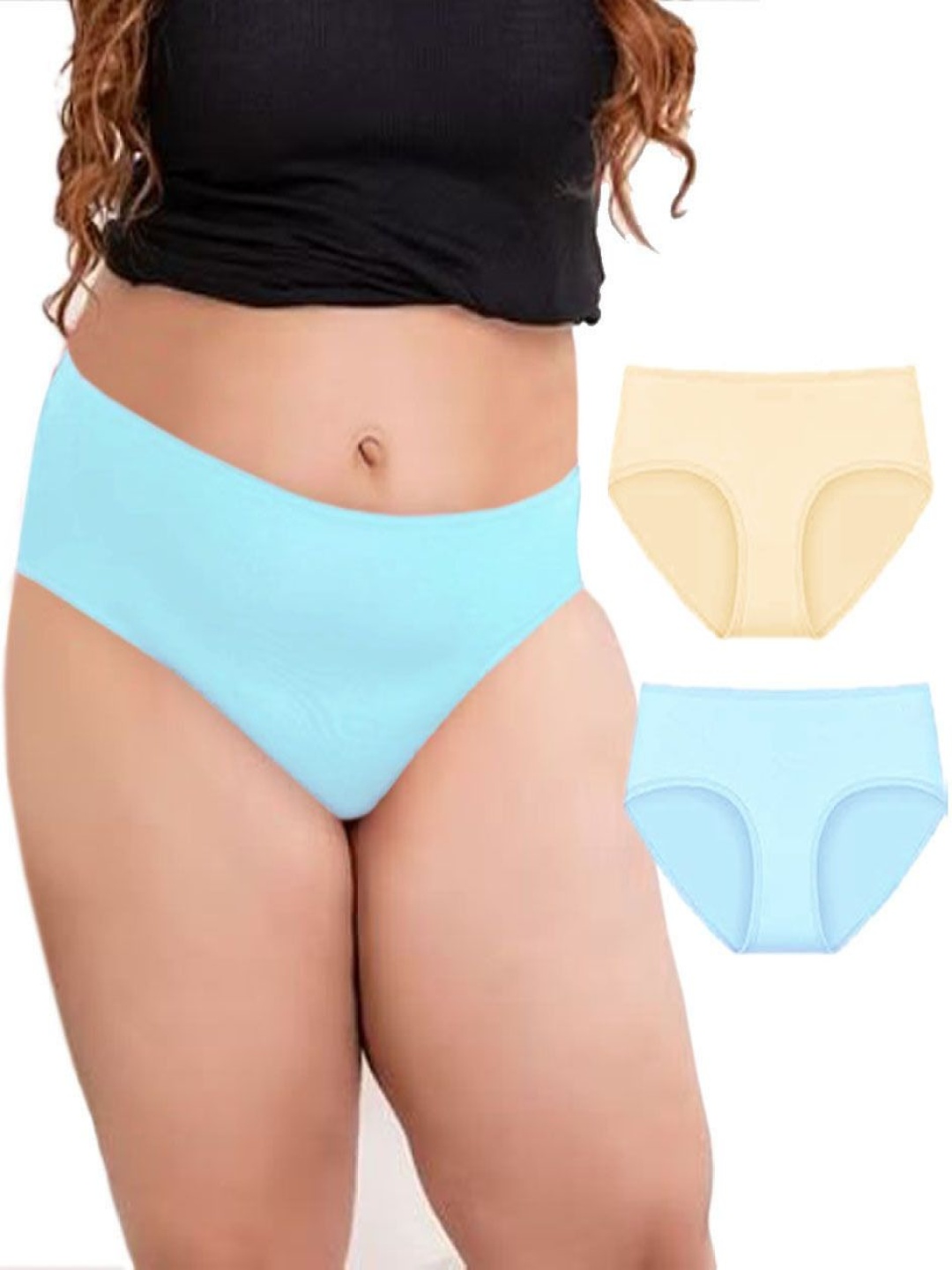 

Diving Deep Pack Of 2 Cotton Mid-Rise Hipster Briefs DD194 S, 07 New Pant_ies_2 PC_M, Blue