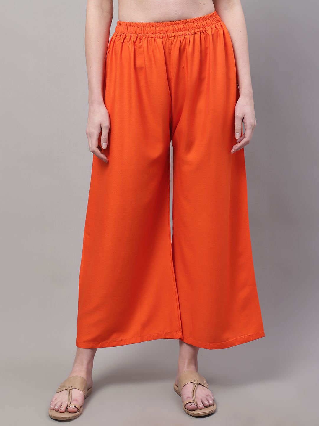 

Valles365 by S.C. Women Flared Palazzos, Orange