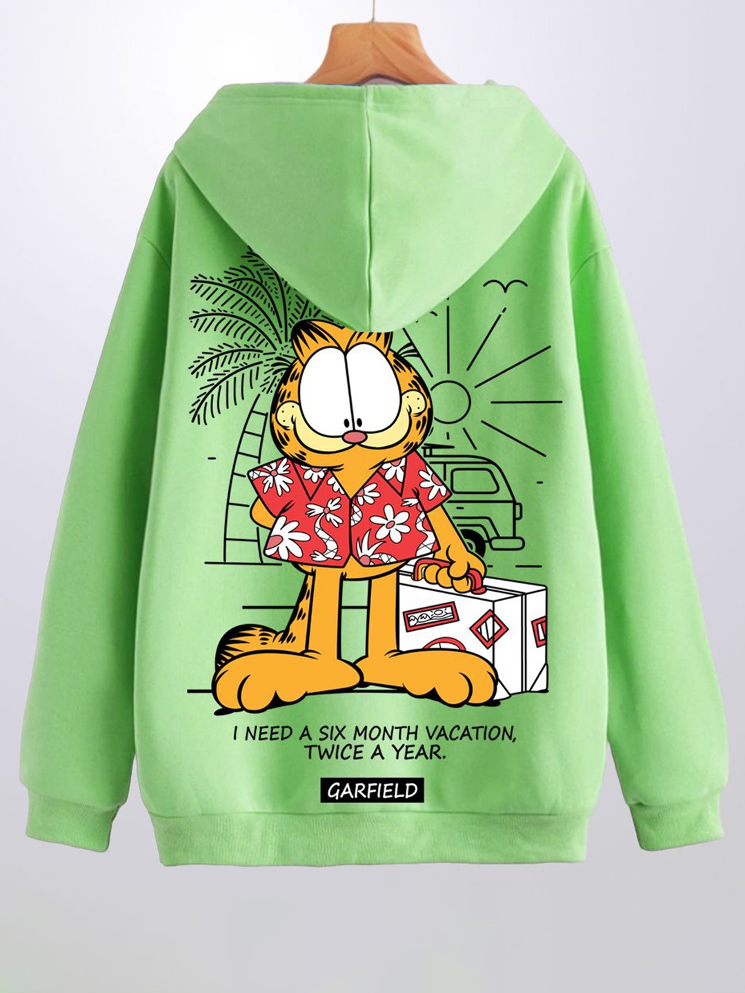 

ZEN1 FASHION Men Printed Hooded Sweatshirt, Green
