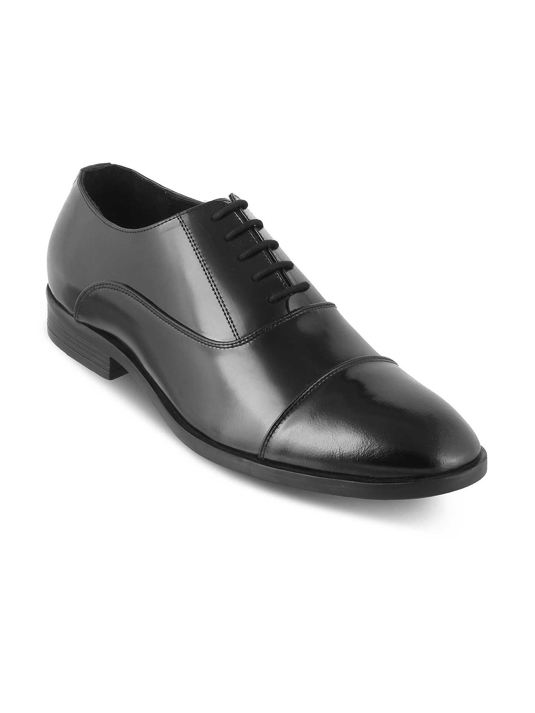 

Tresmode Men Leather Formal Oxfords, Black