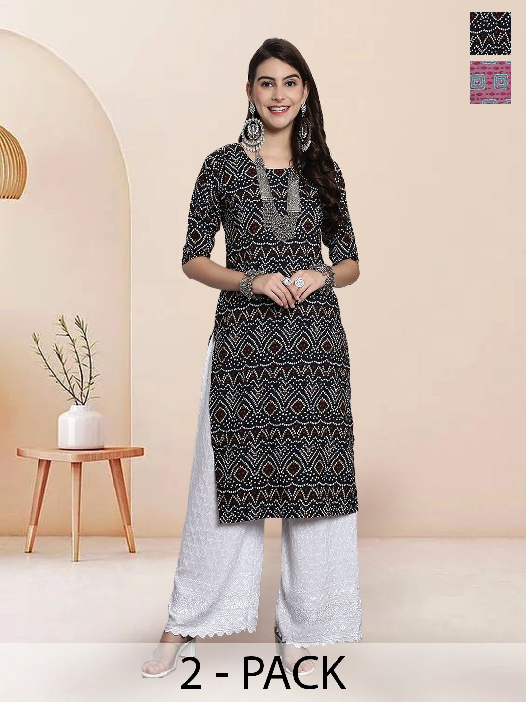 

7Threads Women Ethnic Motifs Printed Floral Crepe Kurta, Multi