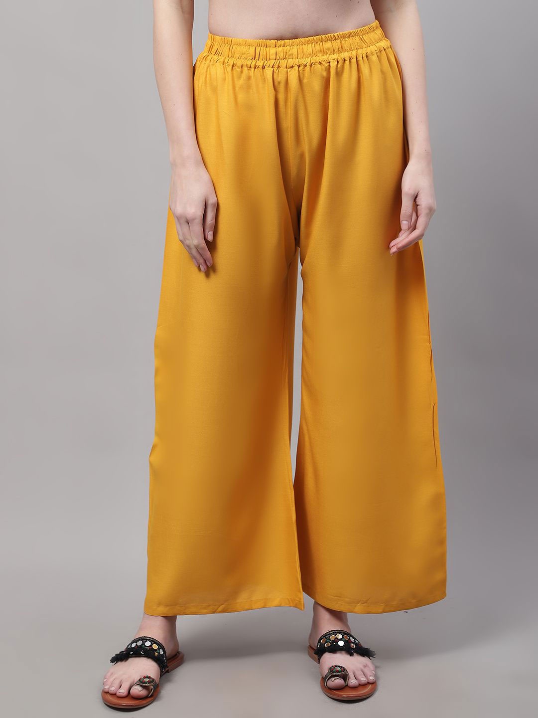 

Valles365 by S.C. Women Flared Palazzos, Mustard