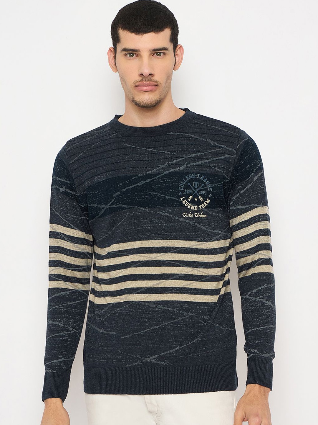 

Duke Men Striped Pullover, Blue