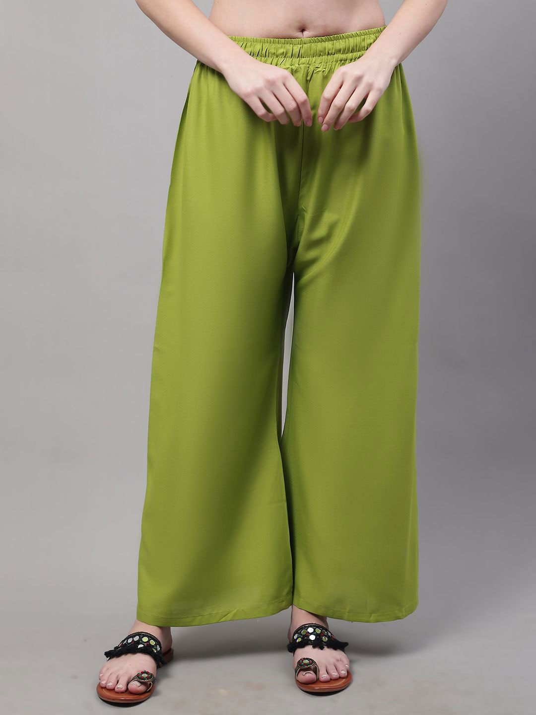 

Valles365 by S.C. Women Flared Palazzos, Green