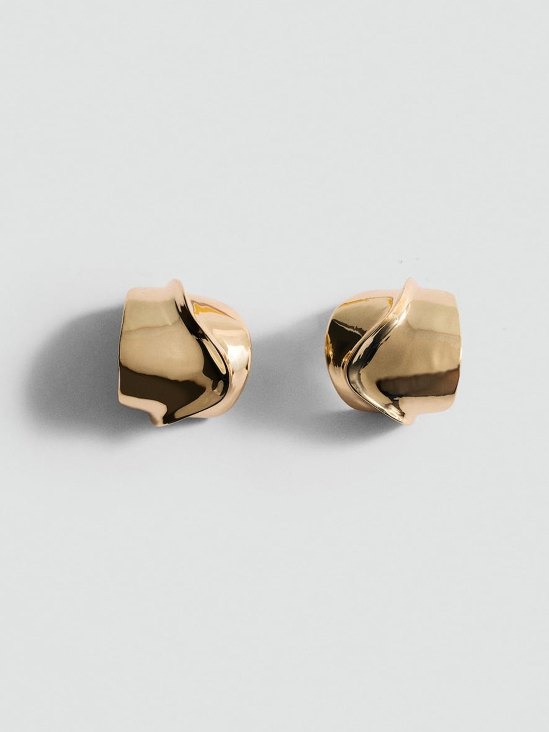 

MANGO Contemporary Half Hoop Earrings, Gold