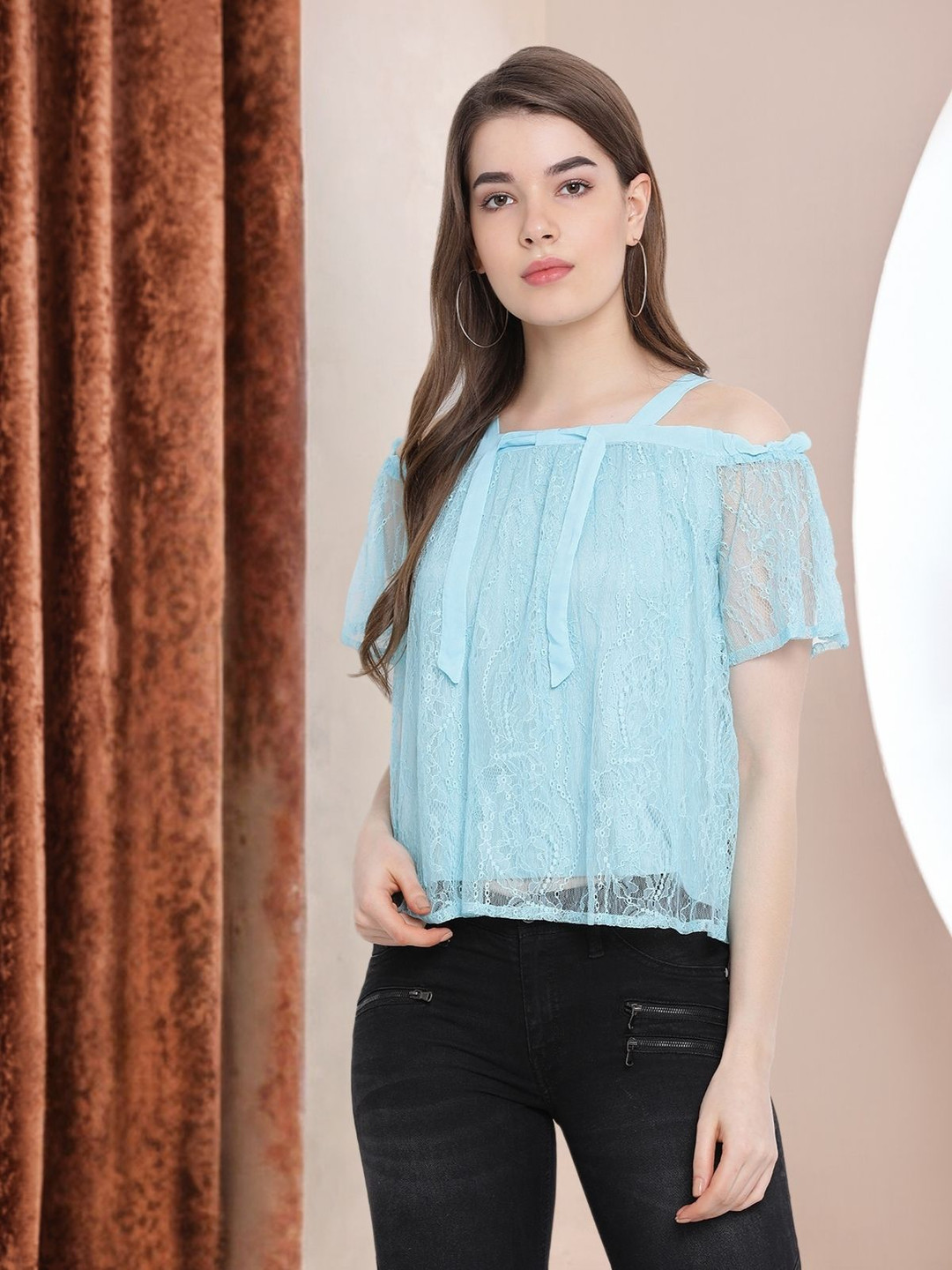 

Moda Elementi Floral Top, Blue