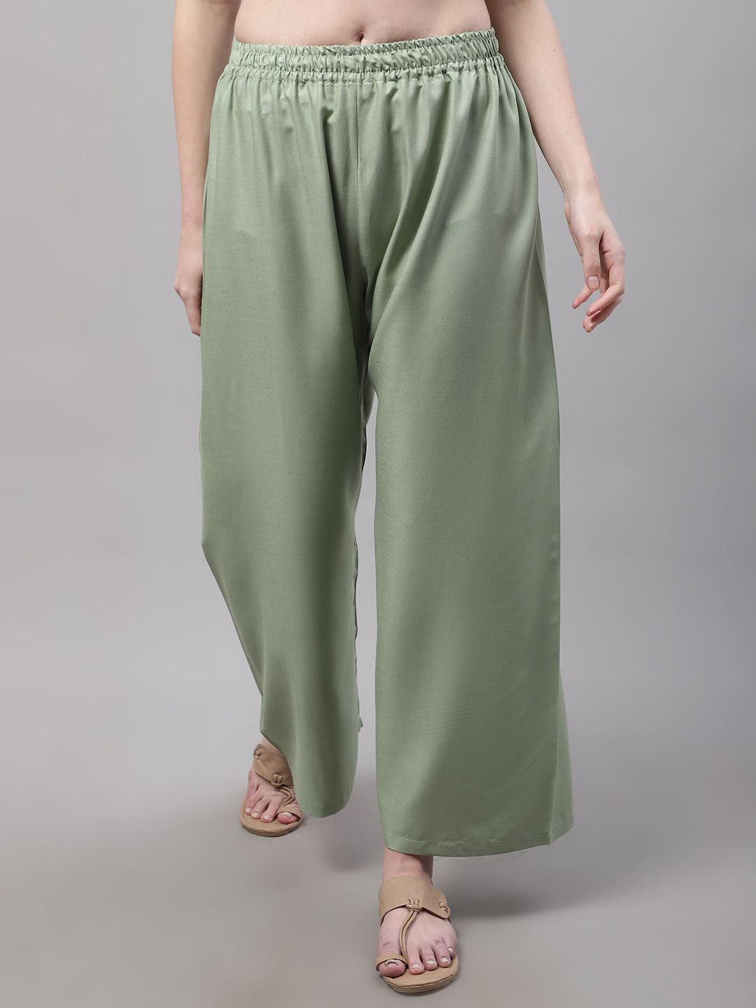 

Valles365 by S.C. Women Flared Palazzos, Green