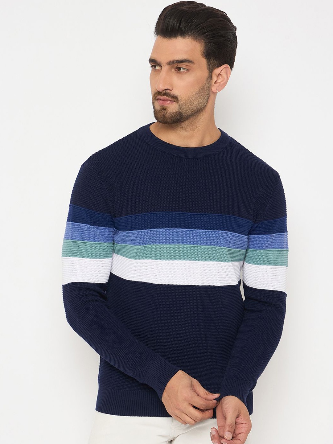 

Duke Men Striped Pullover, Navy blue