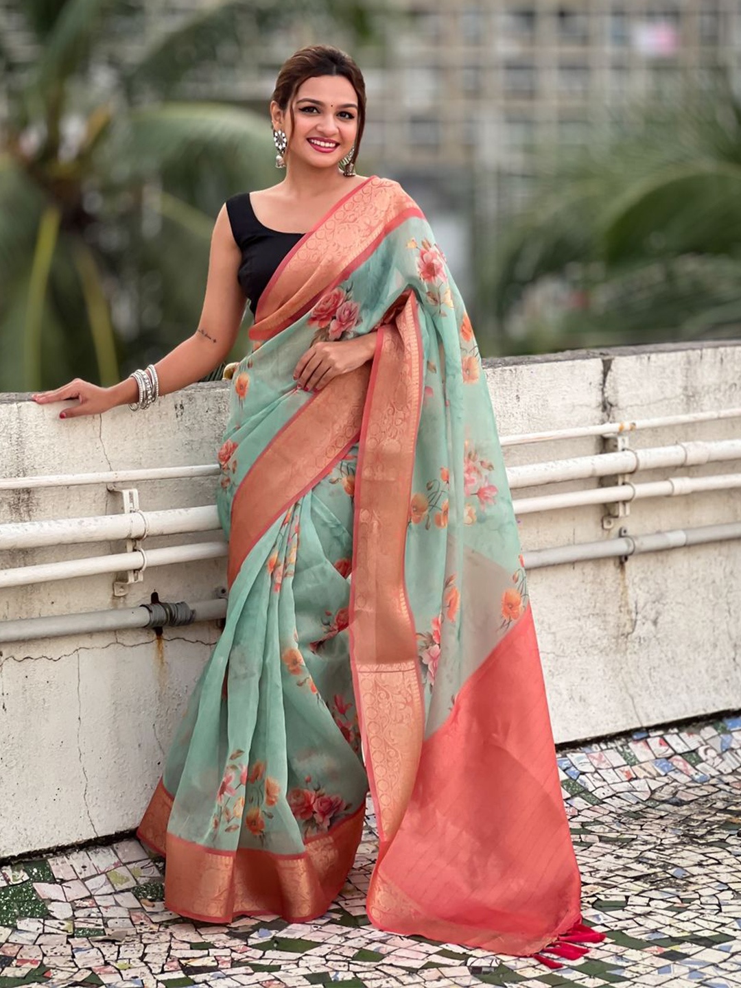 

Suha Art Silk Kanjeevaram Saree, Green