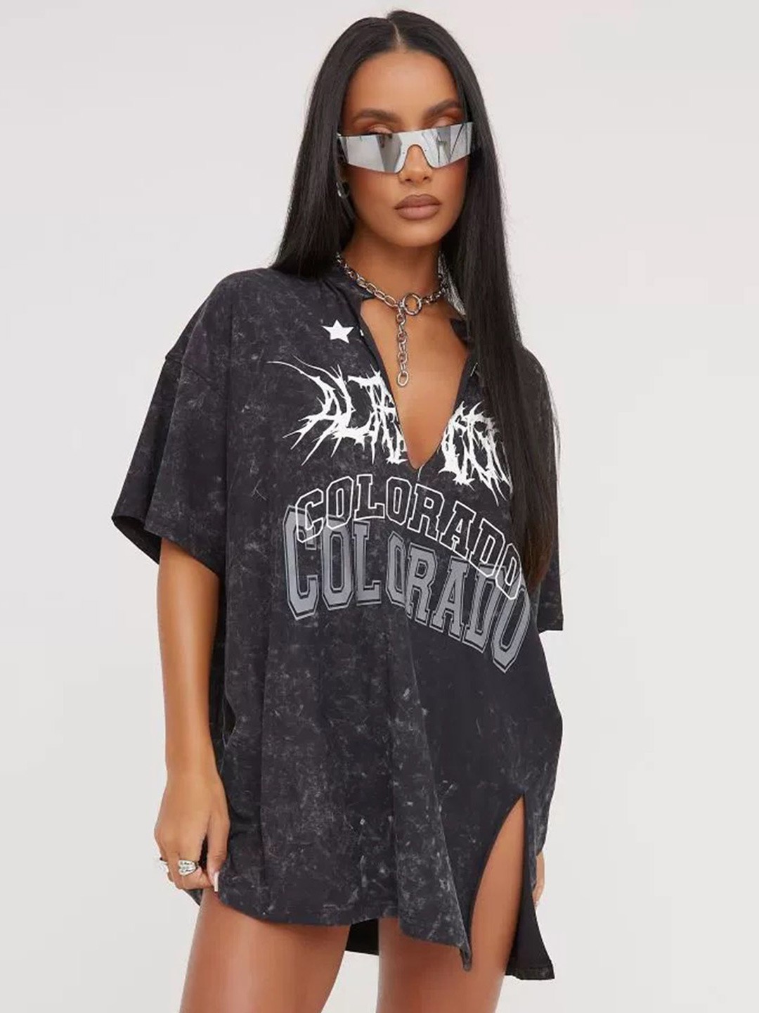 

LULU & SKY Print Top, Grey