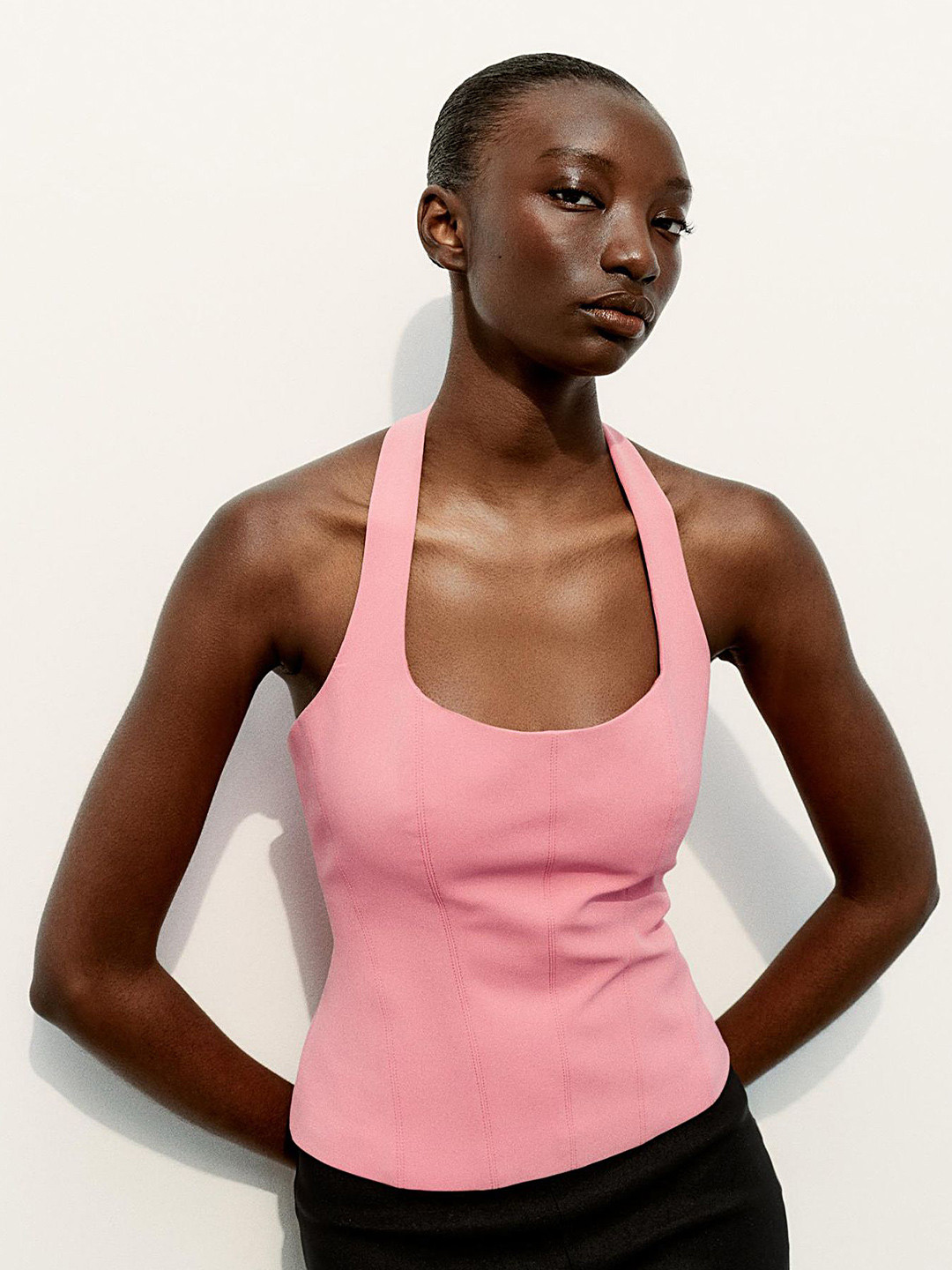 

LULU & SKY Halter Neck Tank Top, Pink