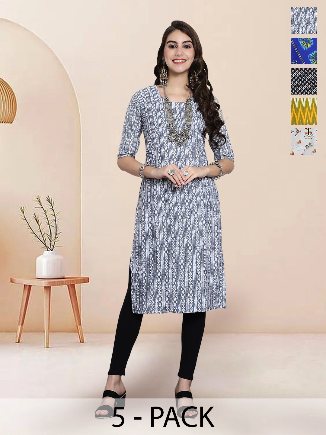 

7Threads Women Ethnic Motifs Printed Floral Crepe Kurta, Multi