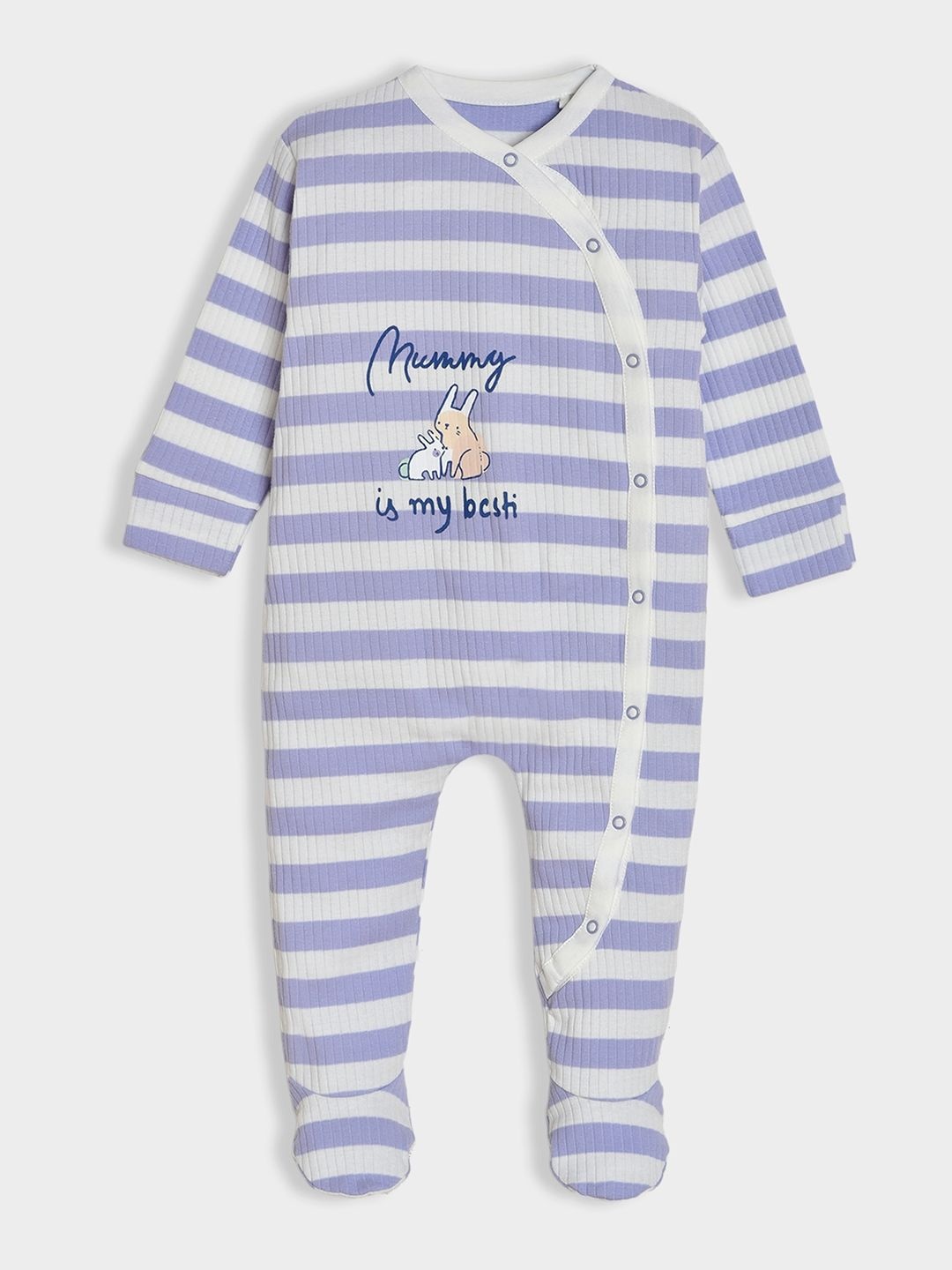 

MiArcus Unisex Kids Striped Sleepsuit, Purple