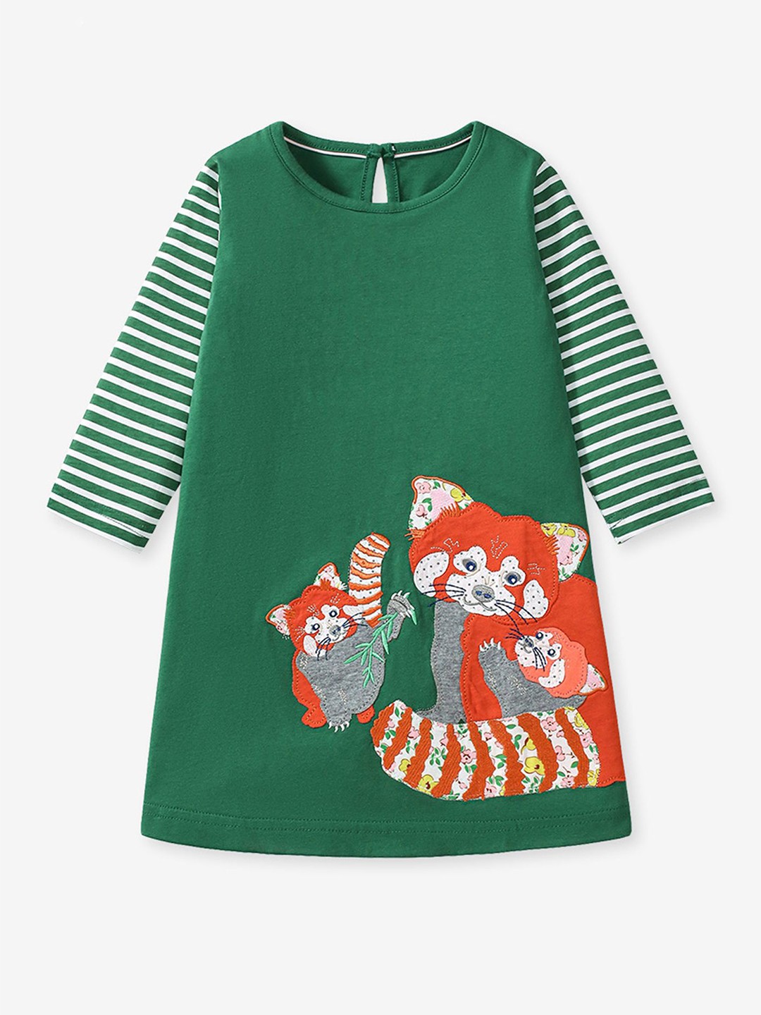 

LULU & SKY Print Organic Cotton A-Line Dress, Green