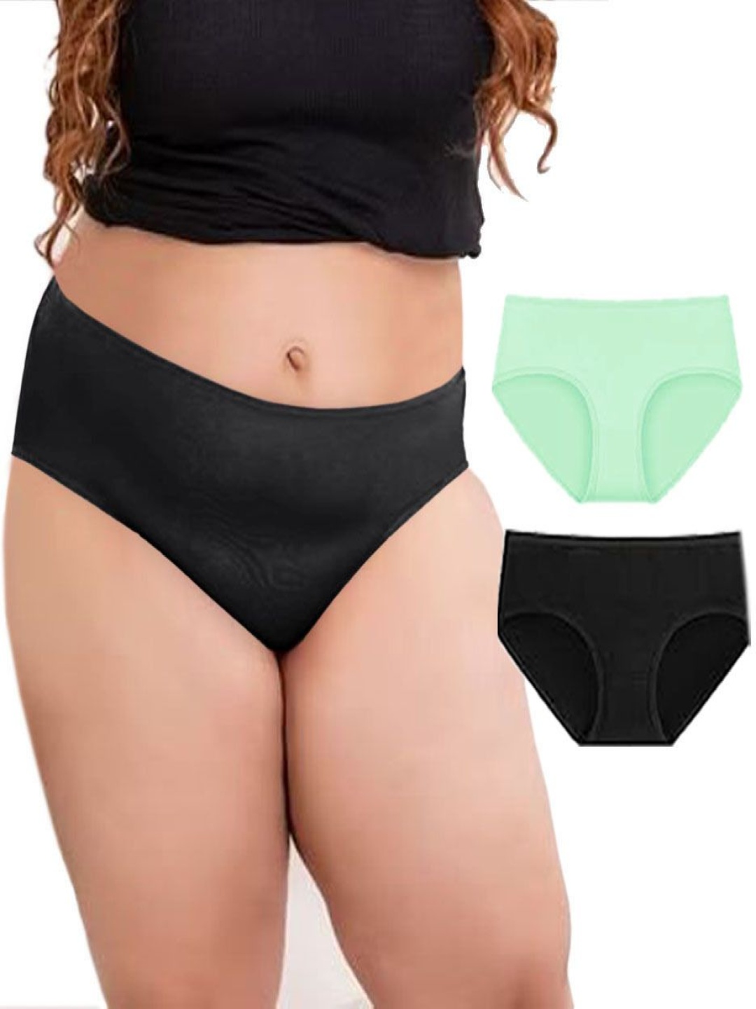 

Diving deep Pack Of 2 Cotton Hipster Briefs PJ181 08, B New Pant_ies_2 PC_4XL, Black