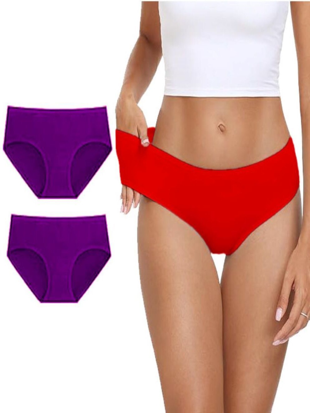 

Diving Deep Pack Of 3 Mid-Rise Hipster Briefs DD123 Purple2, R New Pant_ies_3 PC_3XL, Purple