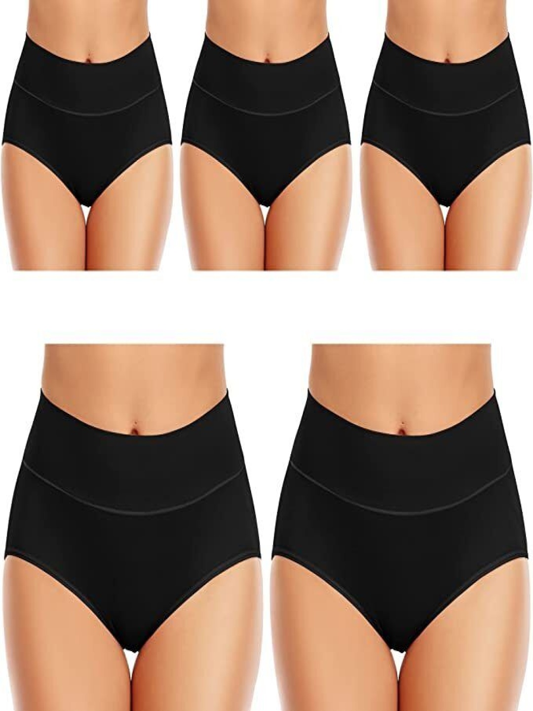 

Diving Deep Pack Of 5 High-Rise Hipster Briefs Panty_1075_S, Black