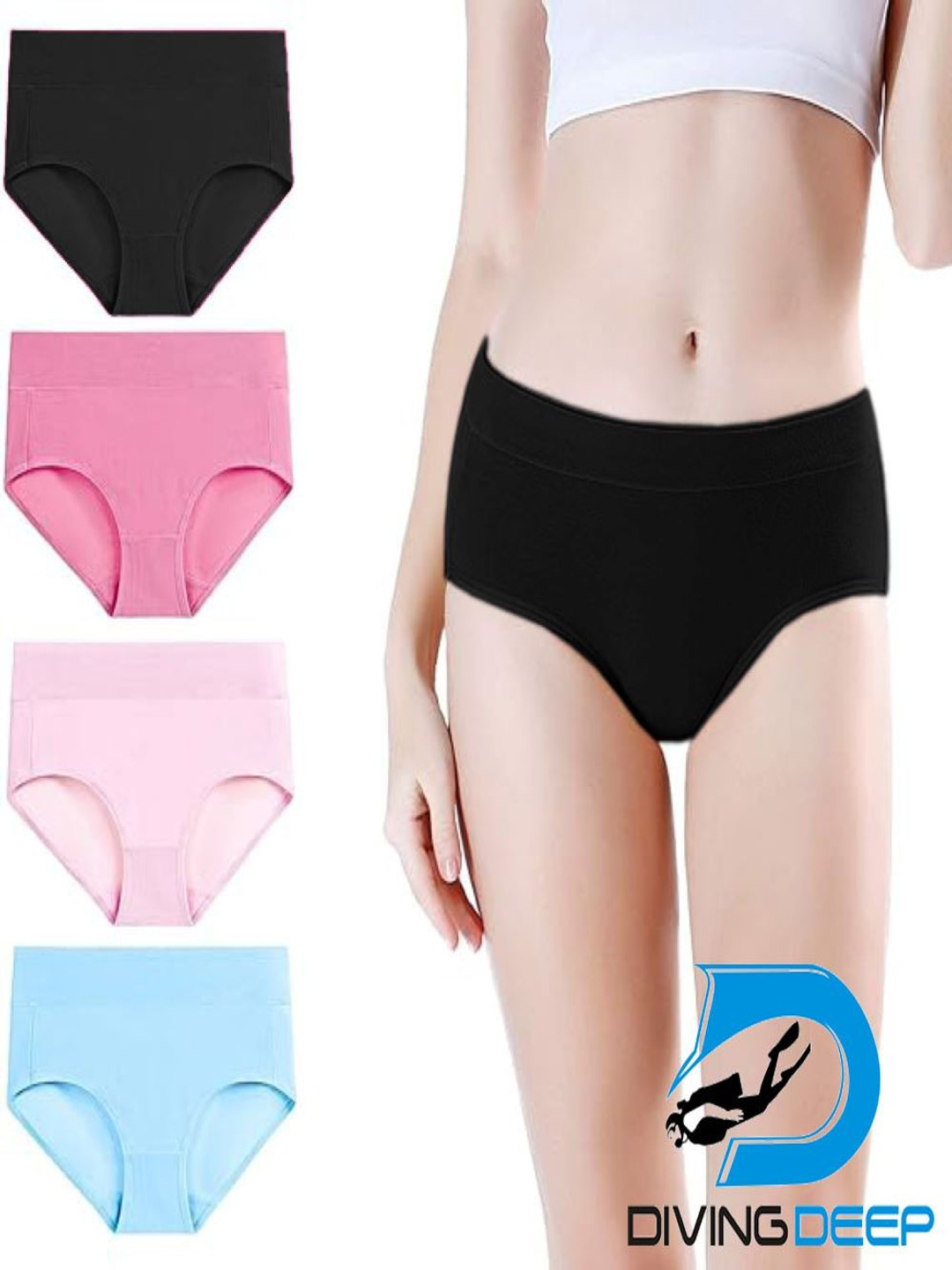 

Diving Deep Pack Of 4 Cotton Hipster Briefs DD331 B, DP, BP, 07 HR 1_4 PC_3XL, Blue