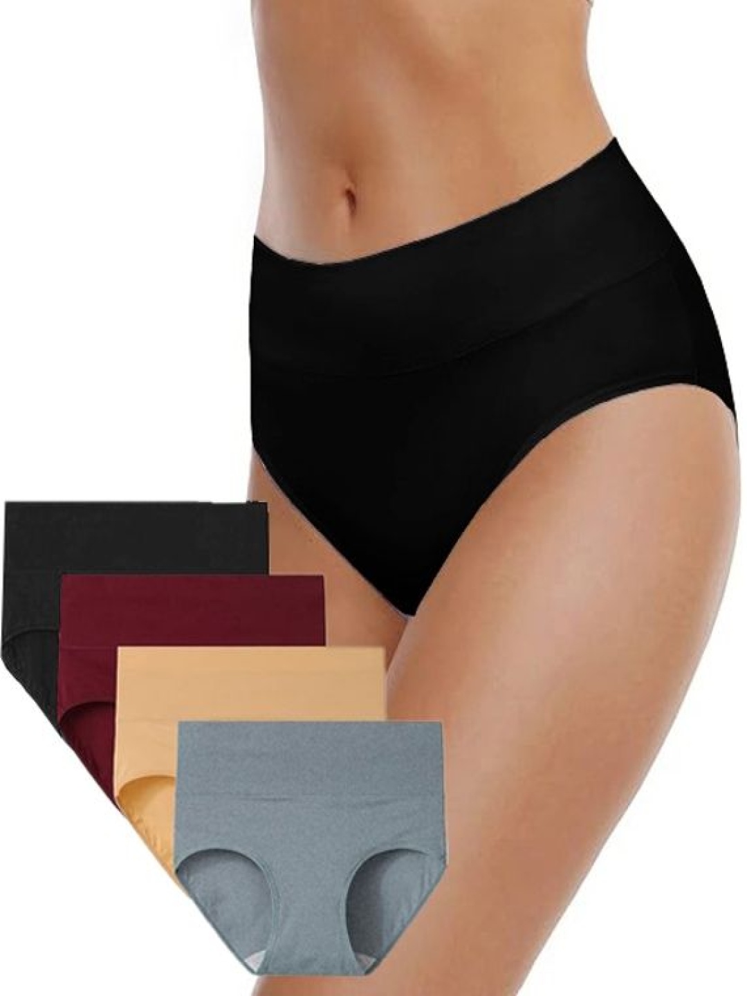 

Diving deep Pack Of 4 Cotton Hipster Briefs DD01 B, M, S, GHR 1 P_anties_4 PCS_XL, Grey