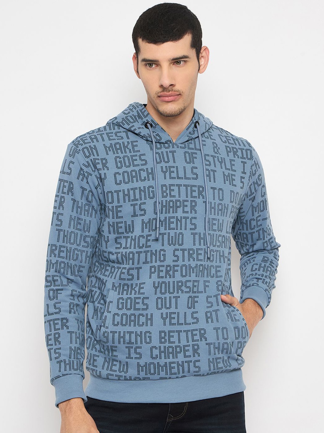 

Duke Men Printed Hooded Sweatshirt, Blue
