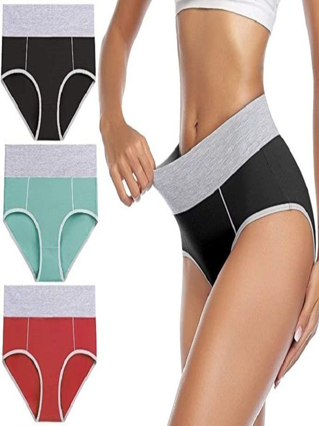 

Diving Deep Pack Of 3 Cotton Hipster Briefs A_5_New Pack of 3_L, Black