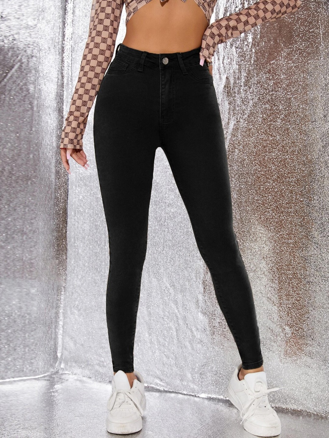 

TANDUL Women Lean Skinny Fit Jeans, Black