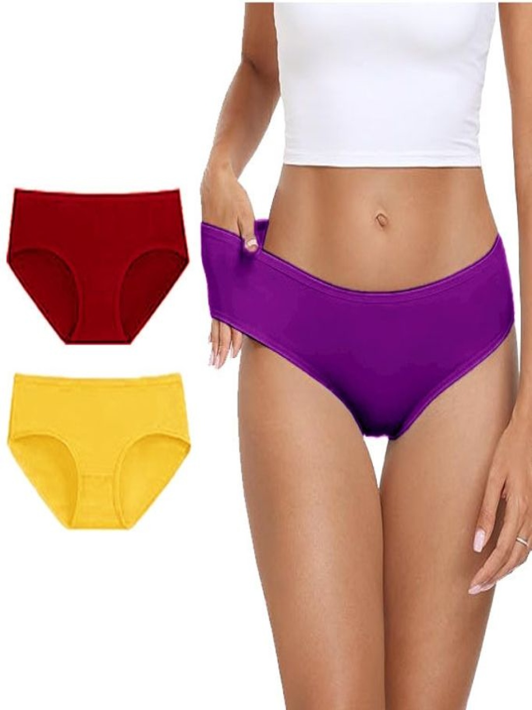 

Diving Deep Pack Of 3 Hipster Briefs DD210 M, Y, Purple New Pant_ies_3 PC_3XL