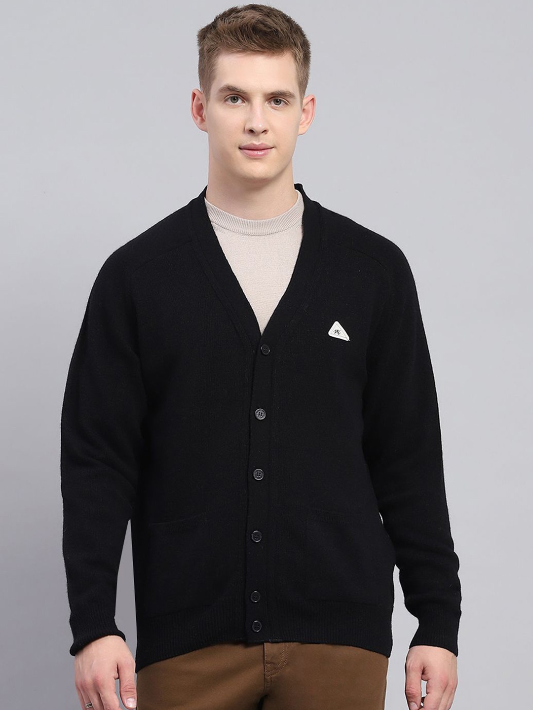 

Monte Carlo Men Woollen Cardigan, Black