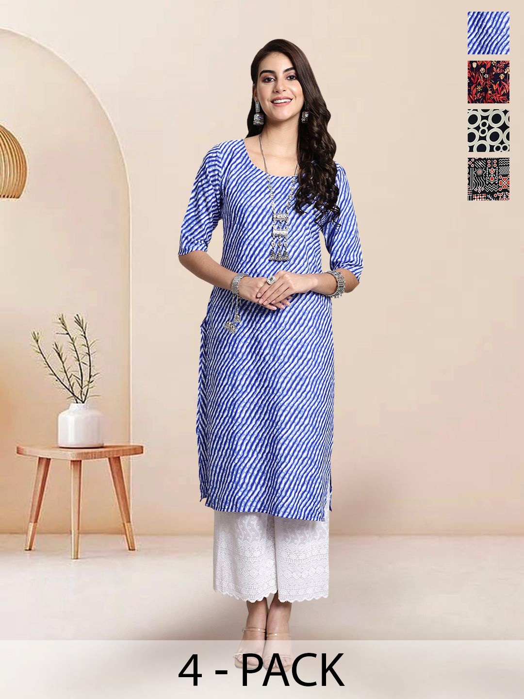 

7Threads Women Ethnic Motifs Printed Floral Crepe Kurta, Multi