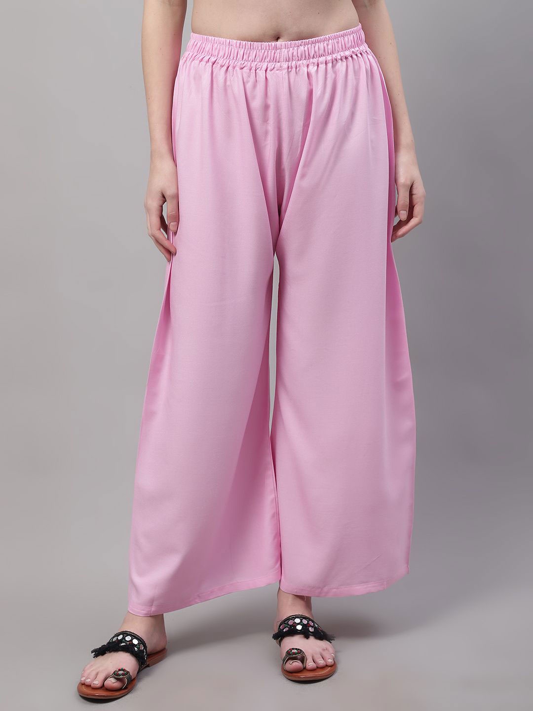 

Valles365 by S.C. Women Flared Palazzos, Pink