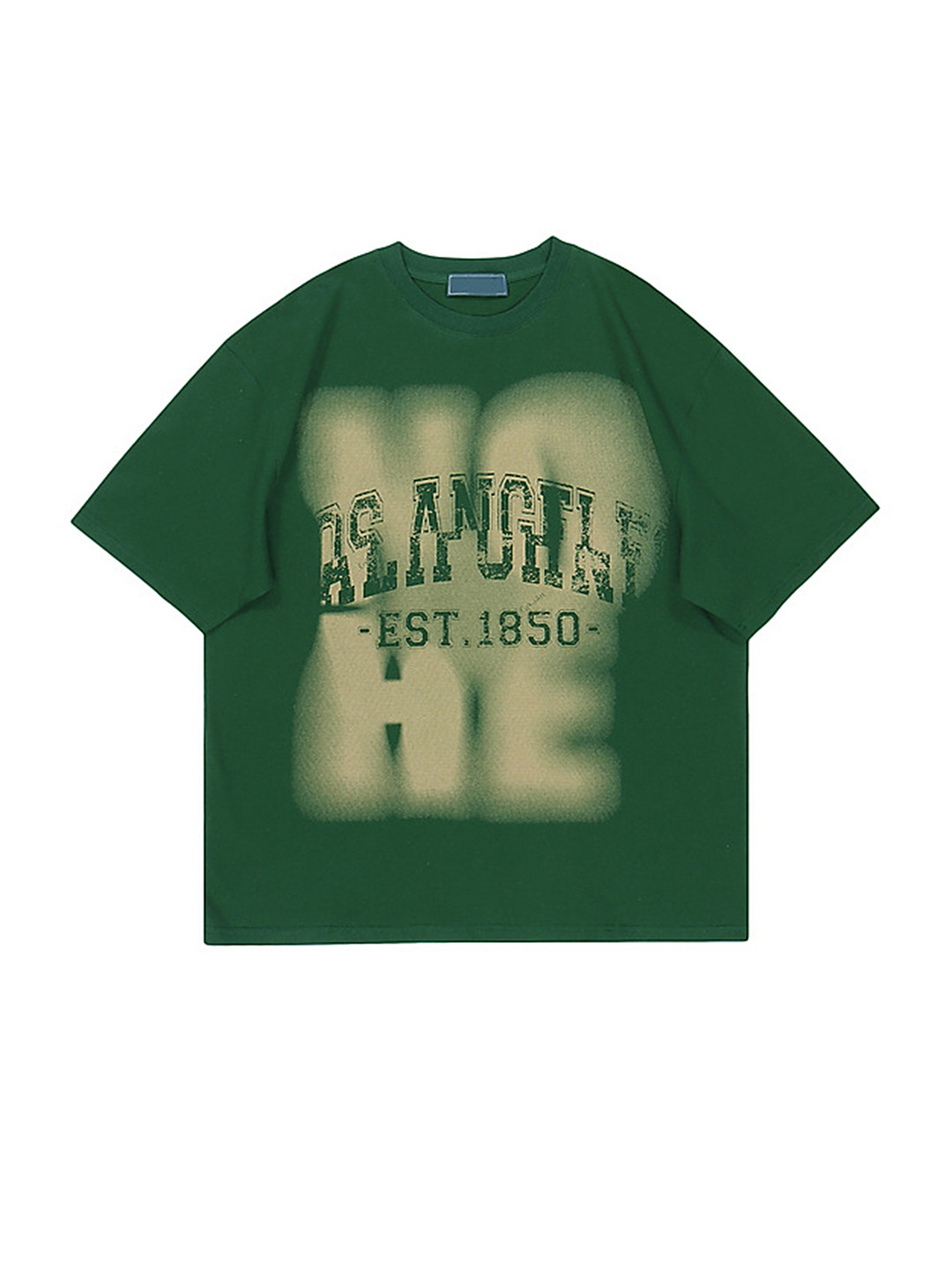 

LULU & SKY Typography Printed Pure Cotton T-shirt, Green