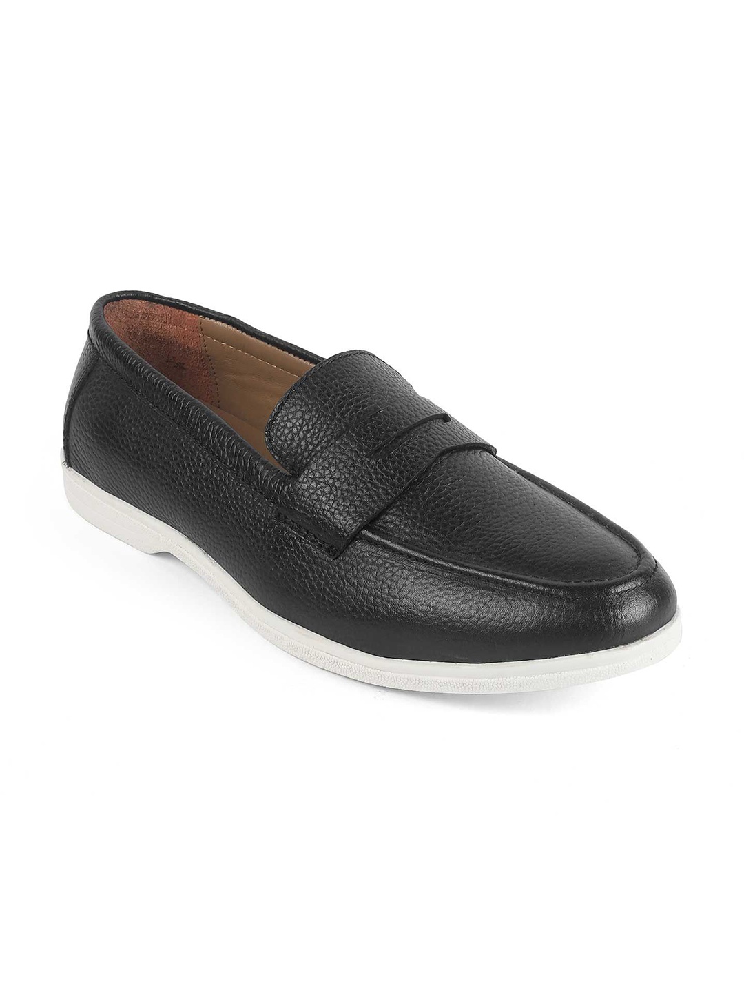 

Tresmode Men Leather Formal Loafers, Black