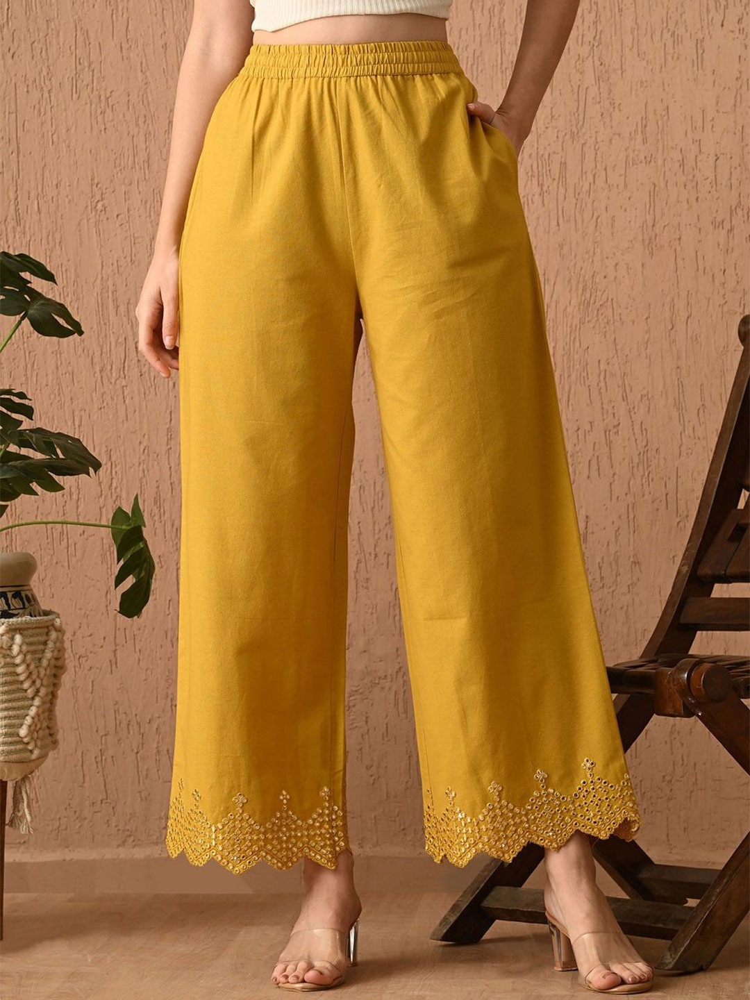 

Dipani Women Palazzos, Mustard