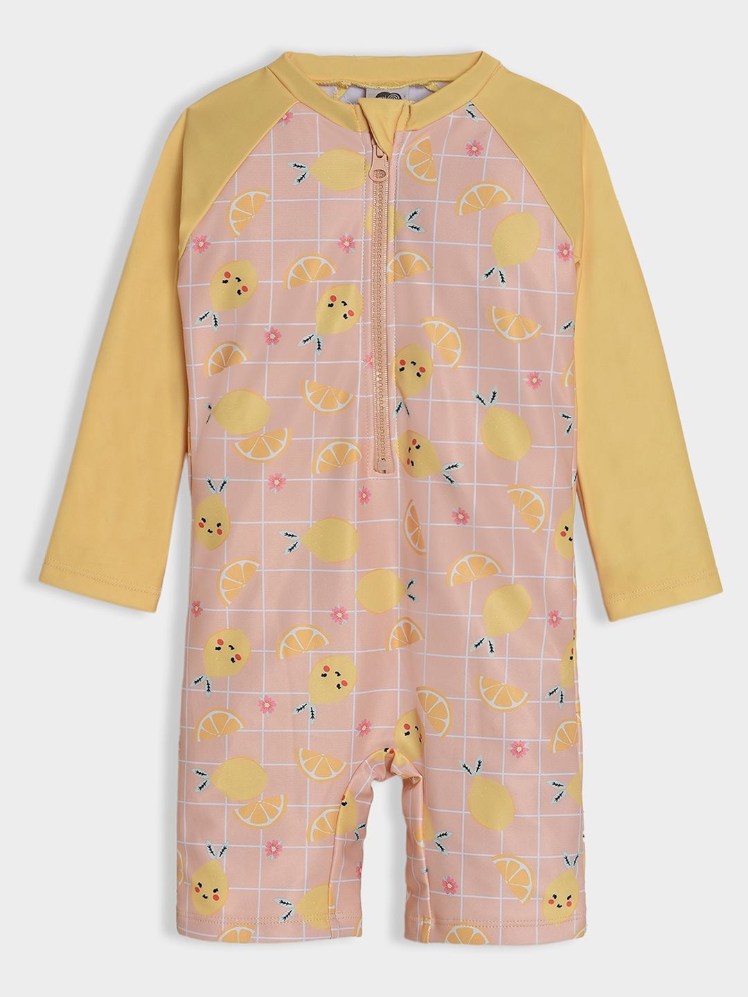 

MiArcus Infants Printed Full Sleeves Swimsuit, Yellow