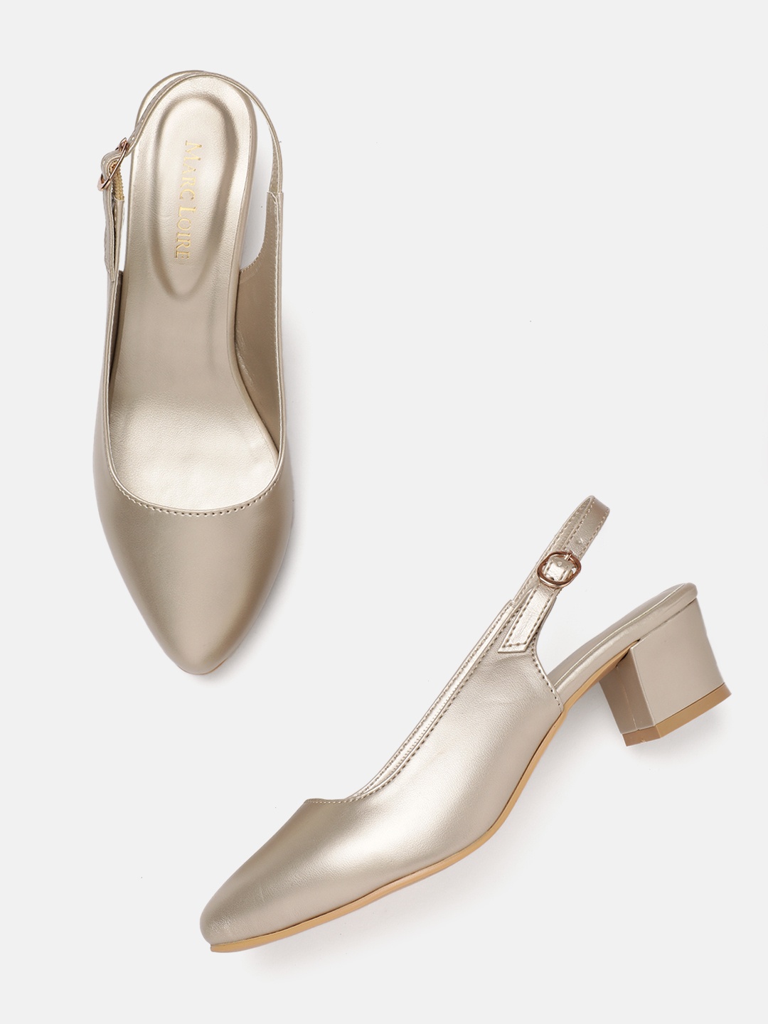 

Marc Loire Solid Block Pumps, Gold