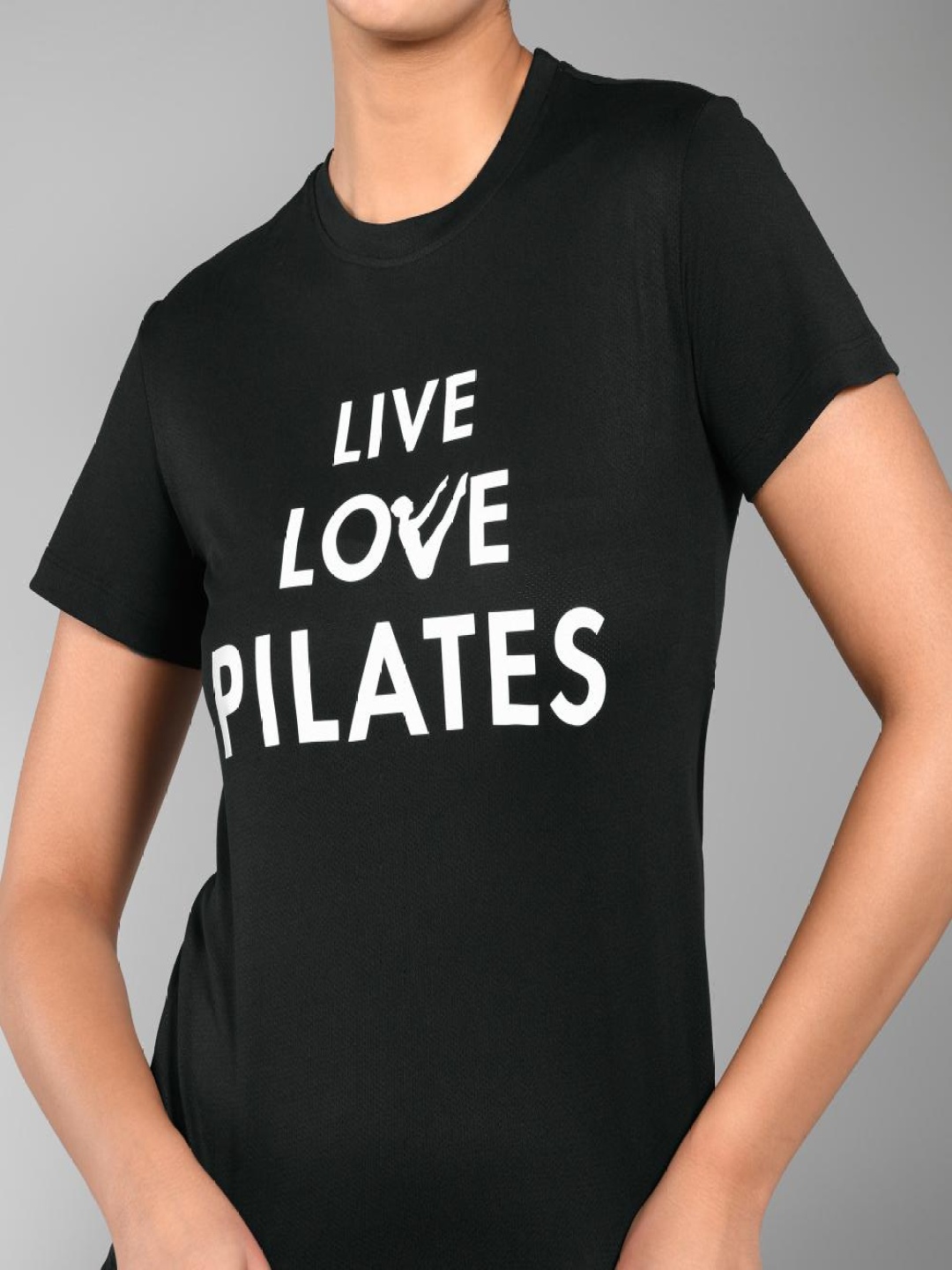 

Tuna London Women Typography Printed Monochrome Applique T-shirt, Black