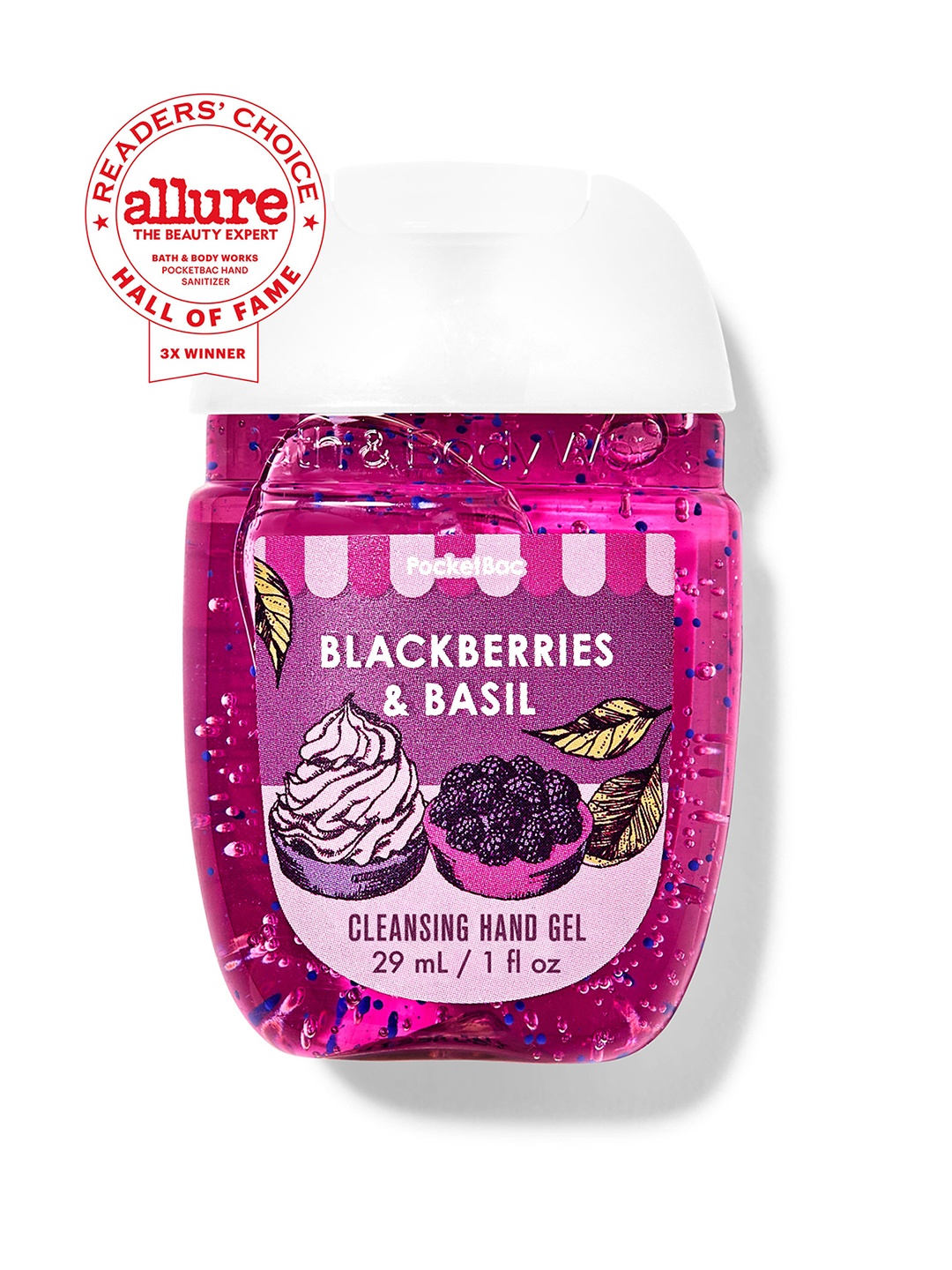 

Bath & Body Works Blackberries & Basil Pocketbac Cleansing Hand Gel - 29ml, Pink