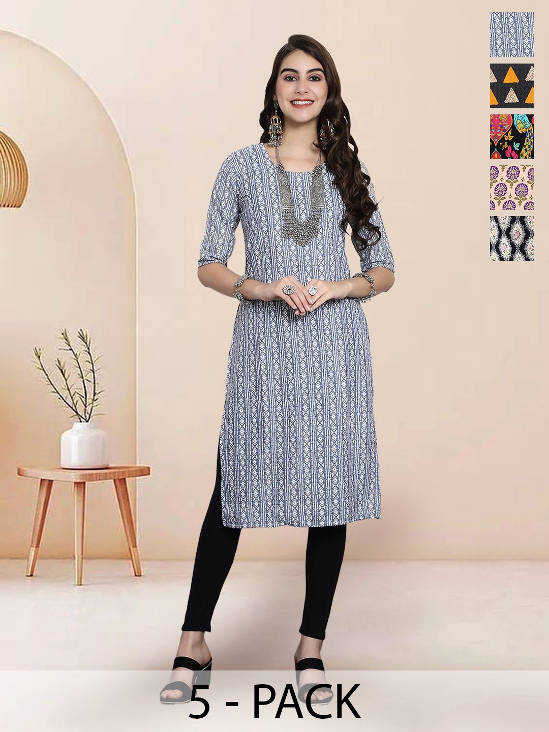 

7Threads Women Ethnic Motifs Printed Floral Crepe Kurta, Multi
