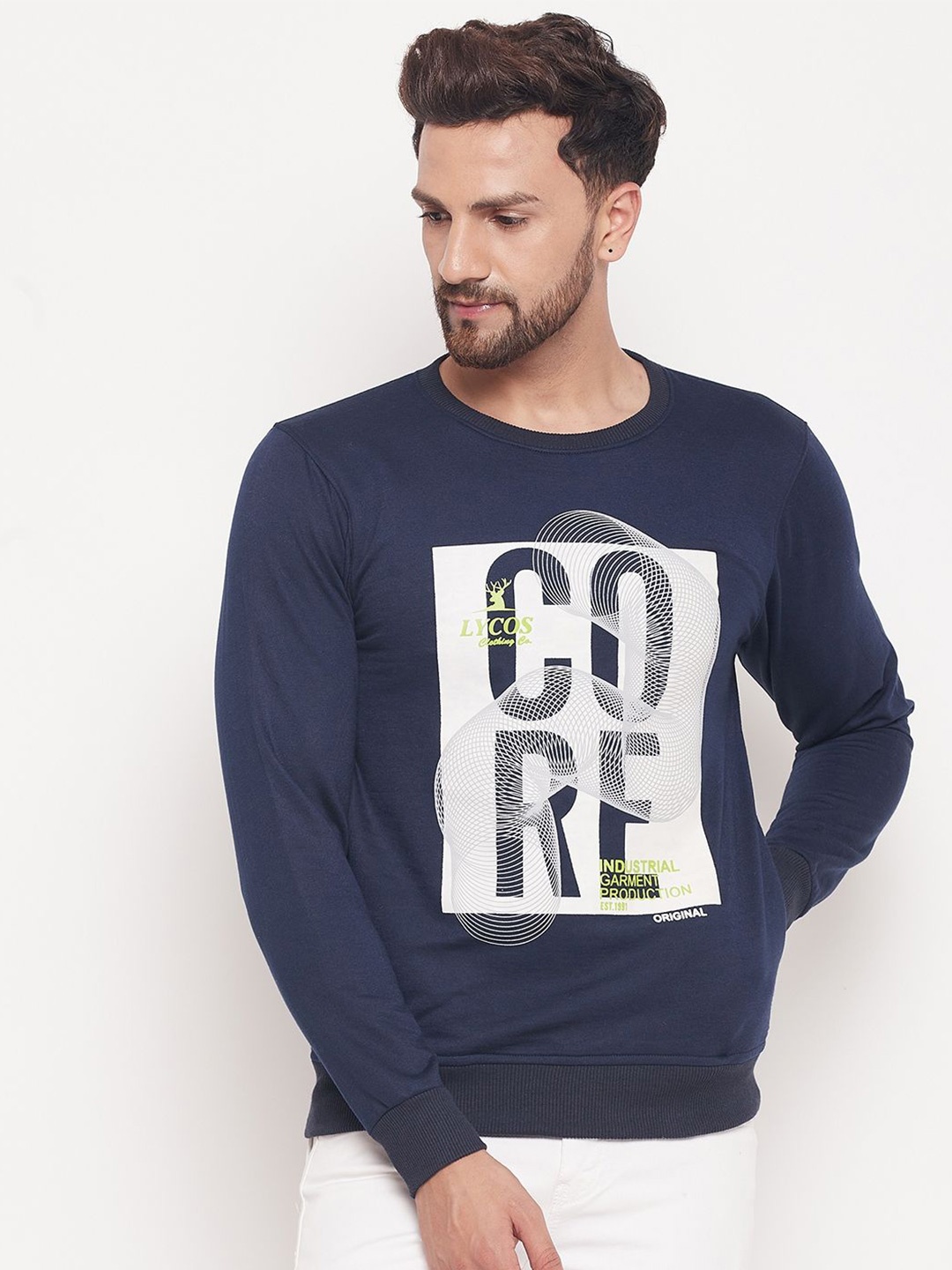 

LYCOS Men Printed Sweatshirt, Navy blue