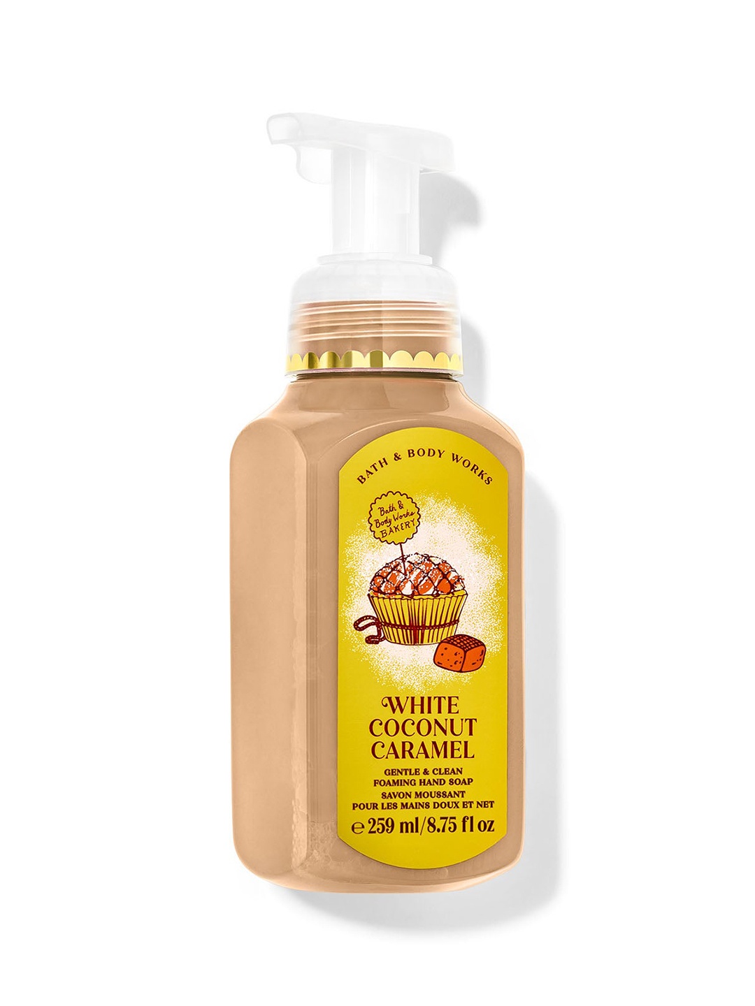 

Bath & Body Works White Coconut Caramel Gentle & Clean Foaming Hand Soap - 259 ml, Brown