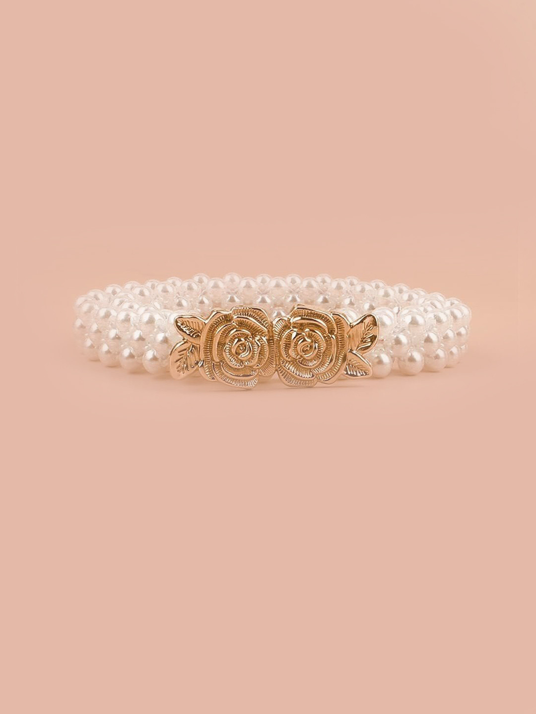 

Shining Diva Fashion Women Embellished Belt, White