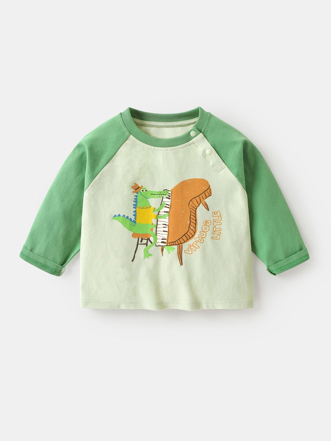 

LULU & SKY Print Cotton Top, Green