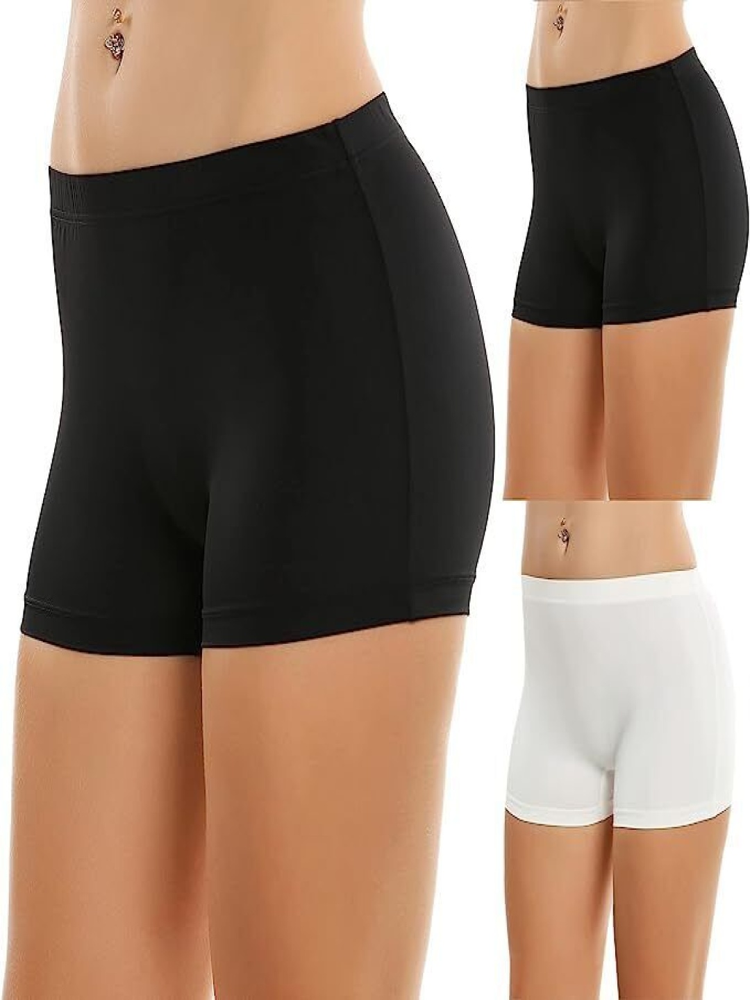 

Diving Deep Pack Of 3 Mid-Rise Boy Shorts Briefs G_1Full Panty_Three Pack_XXL, Black