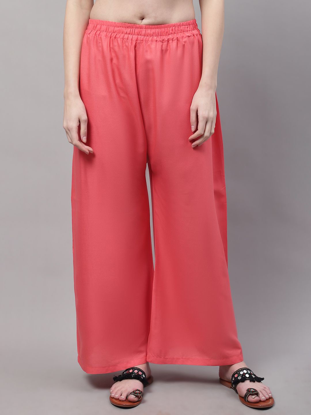 

Valles365 by S.C. Women Flared Palazzos, Peach