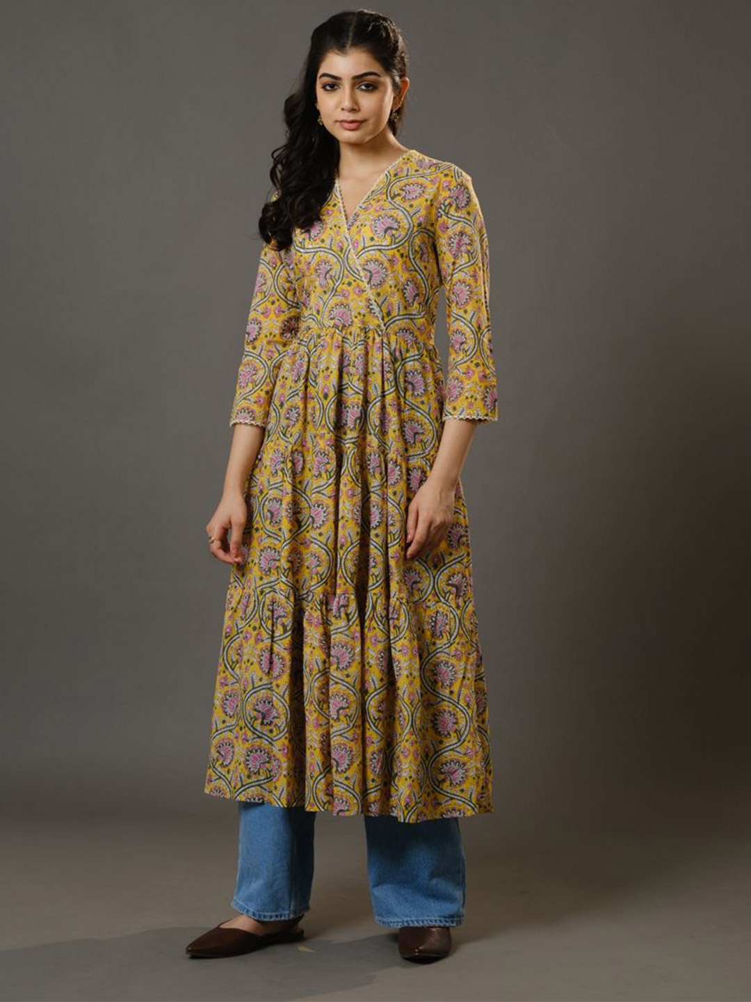 

Hassu's Floral Print Maxi Dress, Yellow