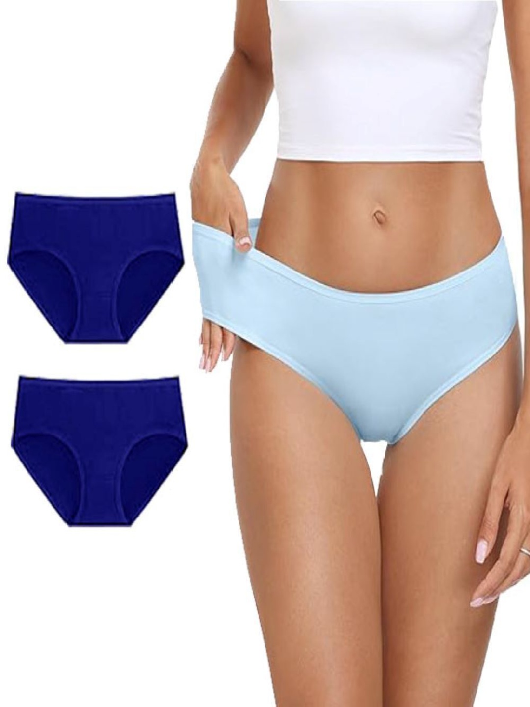 

Diving Deep Pack Of 3 Mid-Rise Hipster Briefs DD94 Blue2, 07 New Pant_ies_3 PC_L, Blue