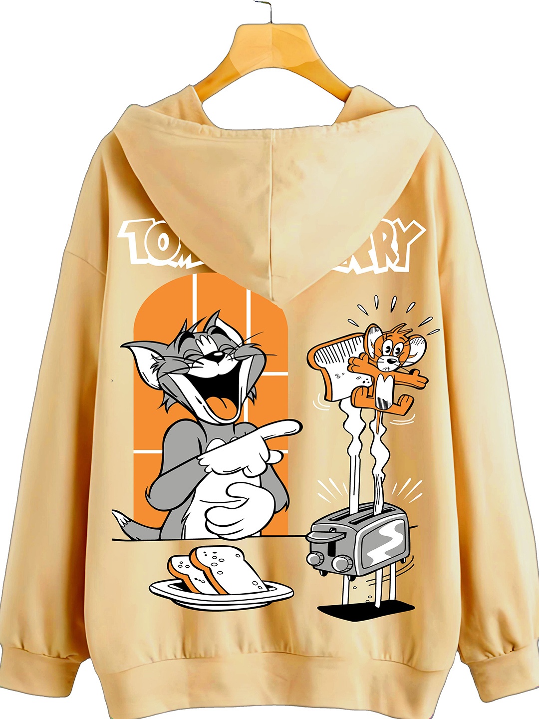 

ZEN1 FASHION Men Printed Hooded Sweatshirt, Yellow