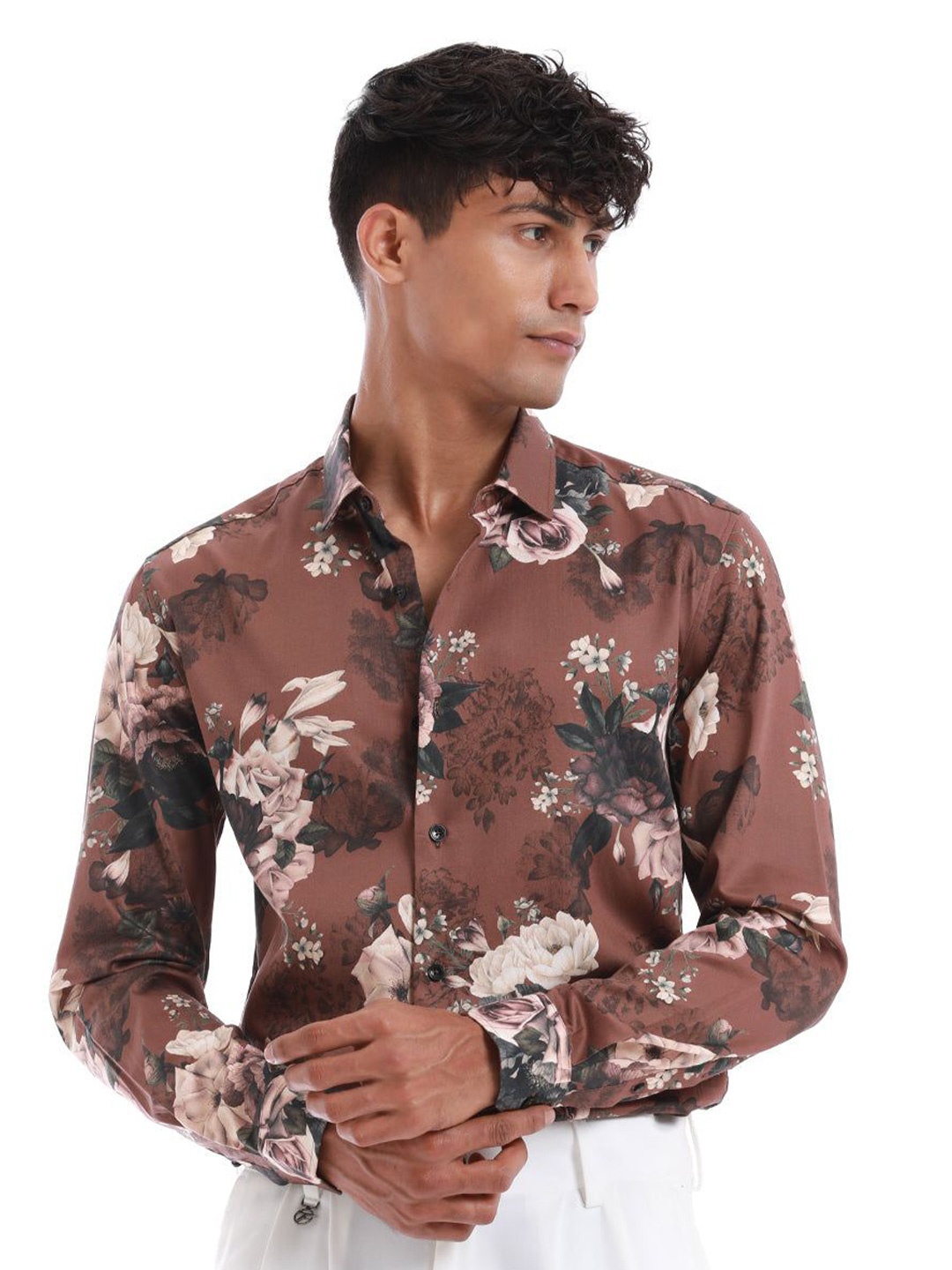 

Banana Club Men Relaxed Slim Fit Floral Opaque Printed Casual Shirt, Grey